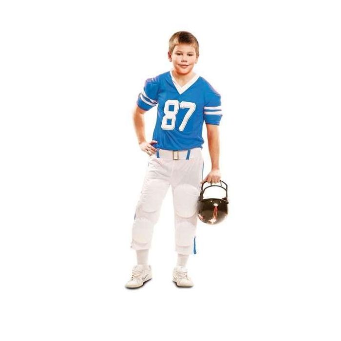 Disfraz jugador rugby azul talla 10-12 años Disfraz jugador rugby azul talla 10-12 años