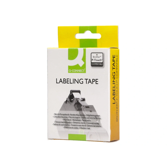 Q-connect Cinta TZE-221 Blanco-Negro 9mm Longitud 8mt 6