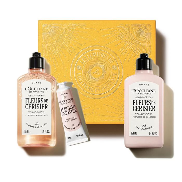L'Occitane En Provence Fleurs de Cerisier Estuche Cuidado Corporal 3 pz: Gel Ducha, Loción, Crema Manos Mujer