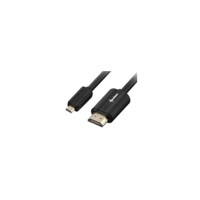 Sharkoon Cable HDMI a Micro HDMI 1m, 4K UHD 2160p 3D, Negro, Ethernet, Contactos Chapados en Oro