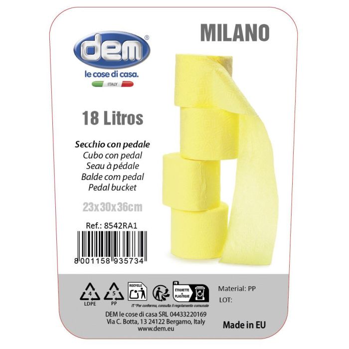 Cubo Con Pedal Milano 18L Blanco (5 Unidades) 3 Cubo Con Pedal Milano 18L Blanco (5 Unidades) 3
