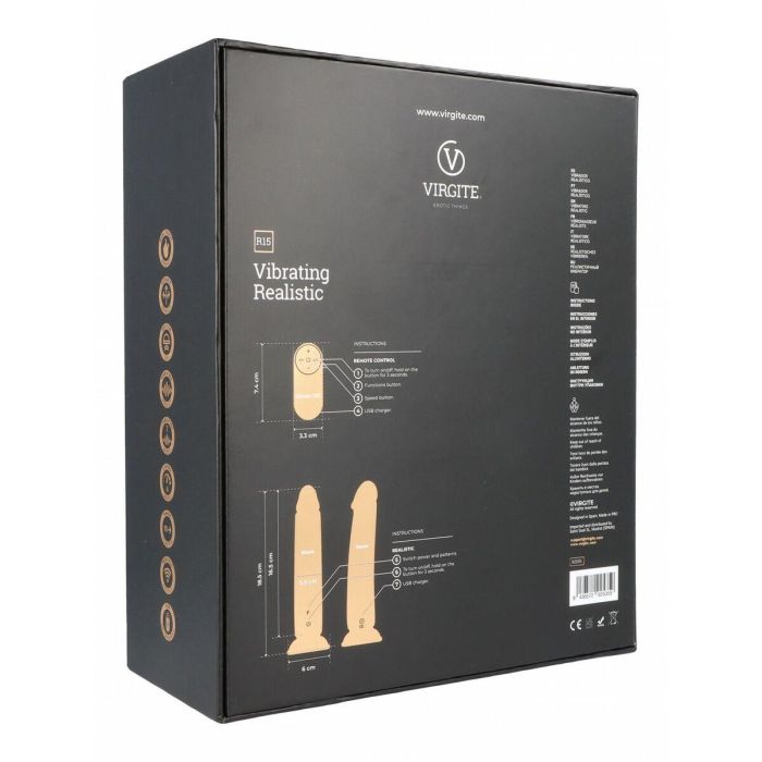 Consolador Realista Virgite R15 Negro 16,5 cm 2 Consolador Realista Virgite R15 Negro 16,5 cm 2