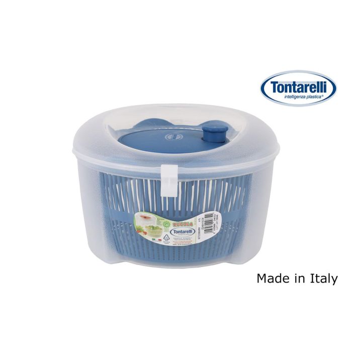 Inde Centrifugadora de Ensalada Rucola 4.5L Transparente/Azul Océano Ø24.5x16 cm (6 Unidades)