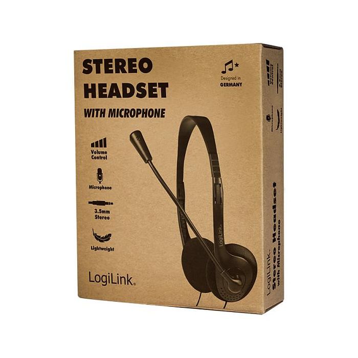 LogiLink Auriculares Diadema Estéreo con Micrófono HS0052 - Alámbrico, 3.5mm, para Oficina/Centro de Llamadas, Negro 9 LogiLink Auriculares Diadema Estéreo con Micrófono HS0052 - Alámbrico, 3.5mm, para Oficina/Centro de Llamadas, Negro 9