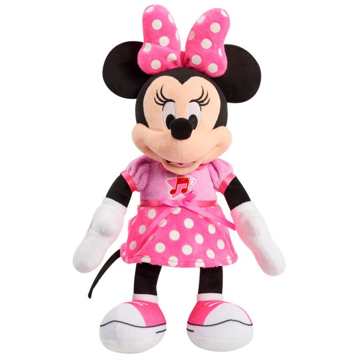 Just Play 14633 Peluche Cantarín Minnie Mouse Disney Mickey Mouse Funhouse - Canta, Ilumina y Mide 30,5 cm