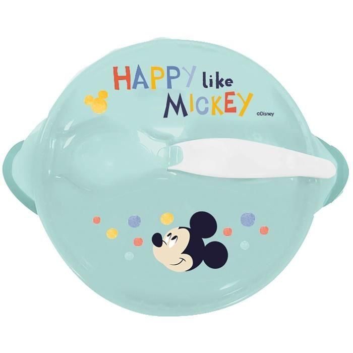 Thermobaby STO8412497130313 Bol hermético infantil con ventosa y cuchara, diseño Mickey, +10 meses
