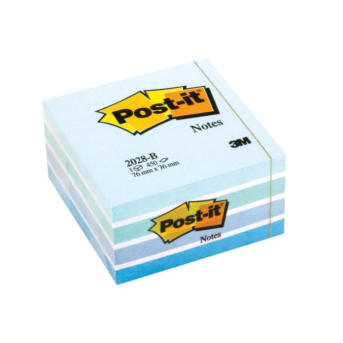 Post-It Cubo De Notas Multicolor 5x90 Hojas 76x76 Tonos Azul Pastel 1