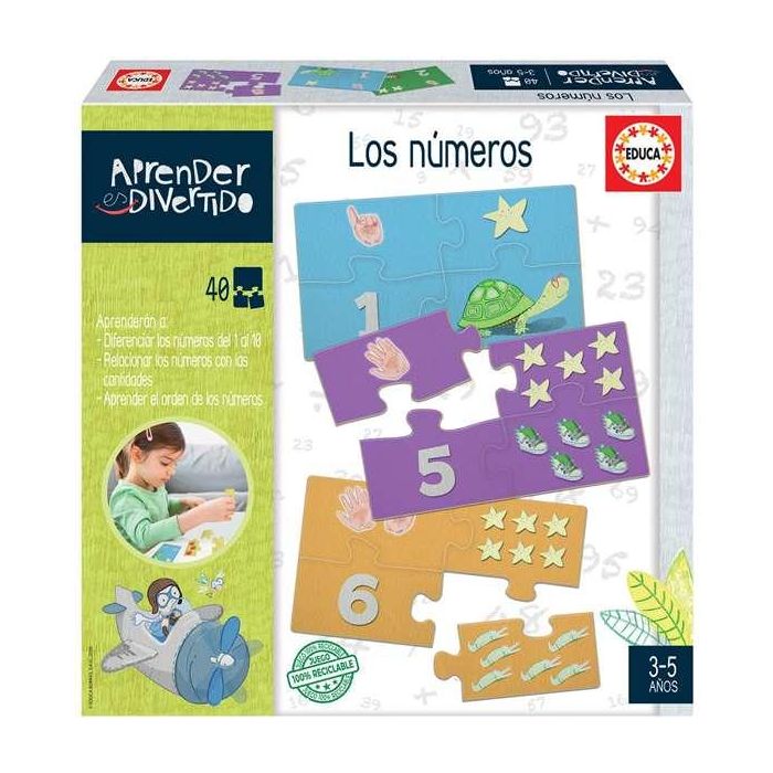 Educa Juego Aprender es Divertido Los Números con 40 Piezas Encajables 10