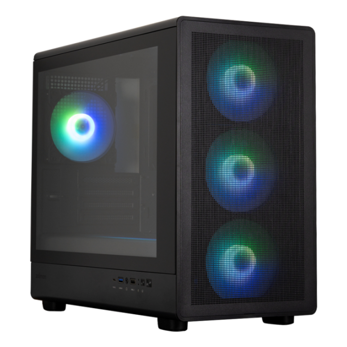 Zalman M5 Mini Tower PC Negra - ATX/ITX, 4 ventiladores preinstalados, USB 3.2 Gen 2/3.2 Gen 1/2.0