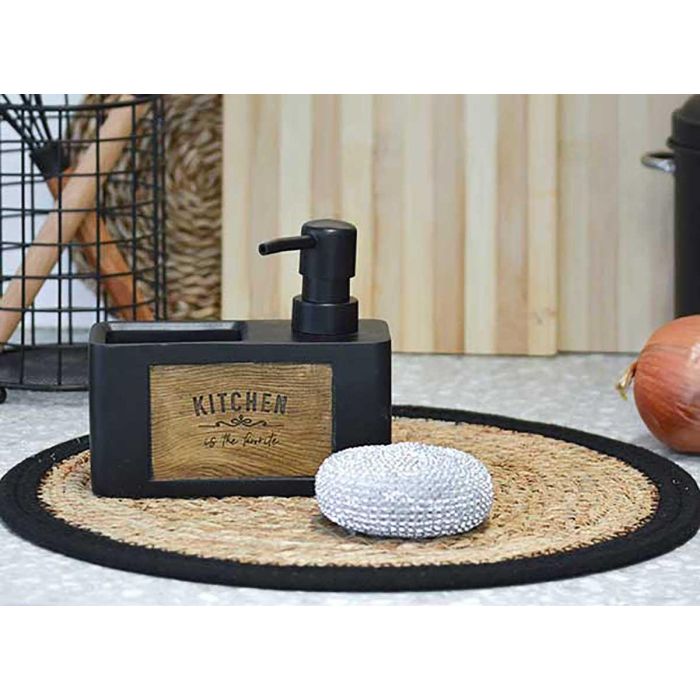 Dispensador Soporte Esponja Negro Madera Kinvara 15x13x6 cm (12 Unidades) 1 Dispensador Soporte Esponja Negro Madera Kinvara 15x13x6 cm (12 Unidades) 1