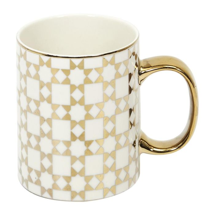 Home Deco Factory Mug 300 Ml Gold Lounge Decoración Cerámica 0 Home Deco Factory Mug 300 Ml Gold Lounge Decoración Cerámica 0