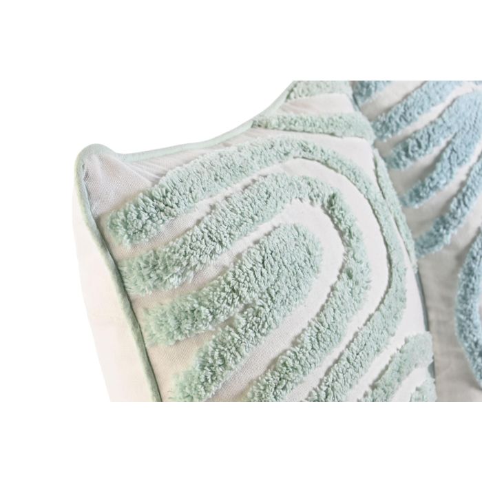 DKD Home Decor Cojín Urban de Algodón con Cremallera, Colores Surtidos (Verde Menta, Blanco, Azul), Set de 2, 40x5x40 cm, 0.50 kg 1
