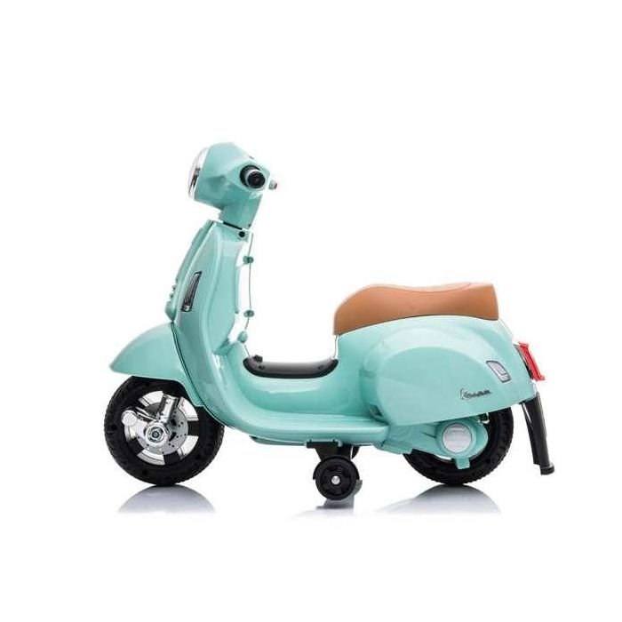 Ociotrends Mini Vespa Verde Oliva MP- 6V 4 AH - 1 Motor Infantil Eléctrica con Luces y Sonidos