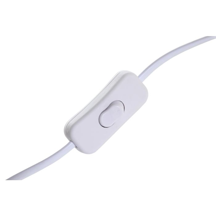 DKD Home Decor Lámpara de Sobremesa Urban de Bambú Marrón Claro y Blanco, Hecha a Mano, Desmontable, E27 50W, 36x48x36 cm 3