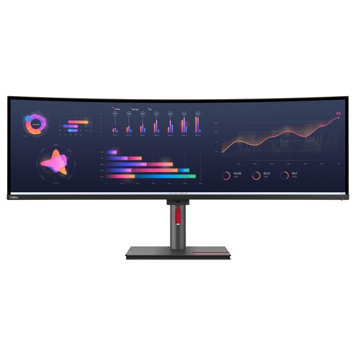 Lenovo Monitor ThinkVision P49w-30 49" Dual QHD (5120x1440) IPS 32:9 PBP KVM USB-C Thunderbolt 4 Ethernet 1