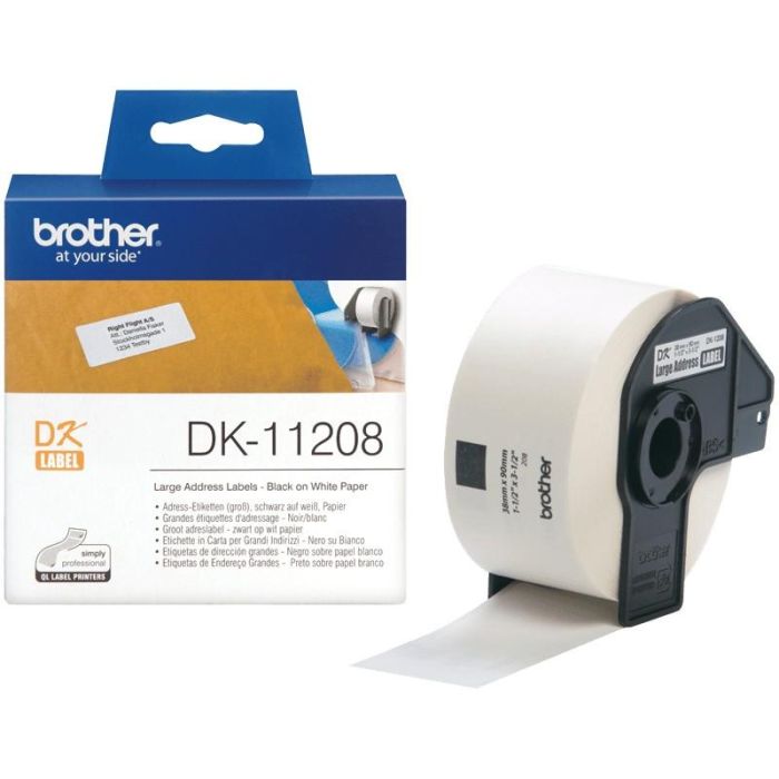 BROTHER Rollo de Etiquetas de 38x90mm de 400 Uds. 0 BROTHER Rollo de Etiquetas de 38x90mm de 400 Uds. 0
