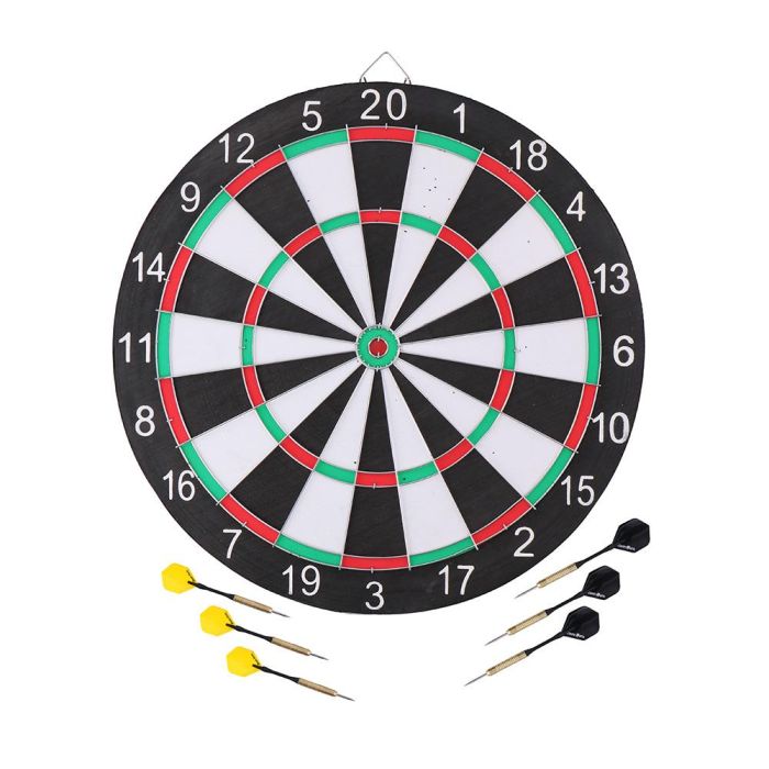 Dunlop Diana Juego Ø42cm con 6 dardos - Blanco/Negro/Rojo/Verde