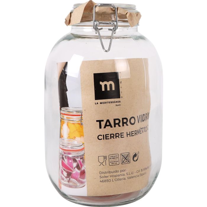 Tarro Hermético de Vidrio Clip 4200 ml - La Mediterranea (4 Unidades) 8 Tarro Hermético de Vidrio Clip 4200 ml - La Mediterranea (4 Unidades) 8