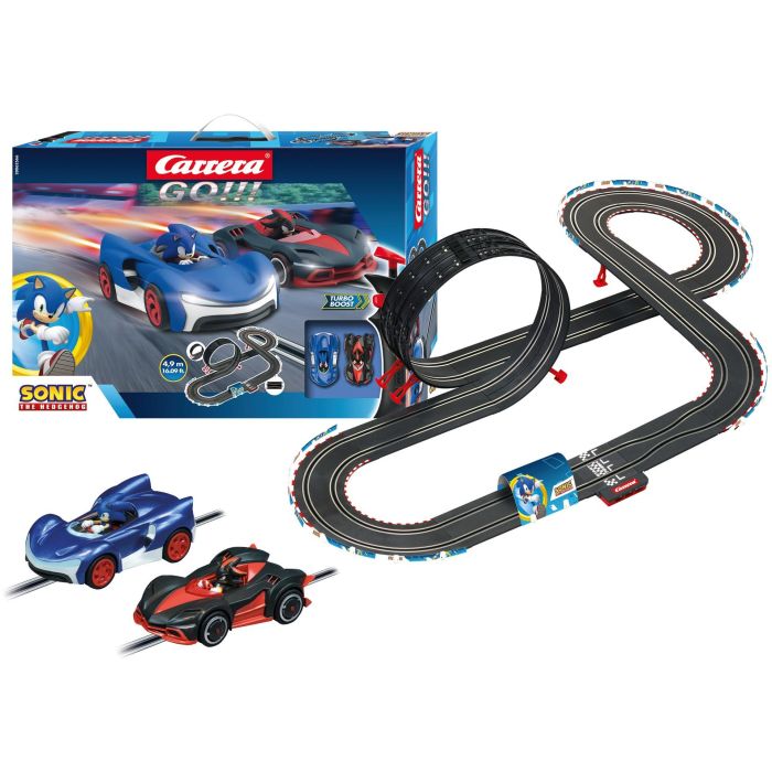 Carrera Pista de Carreras Sonic The Hedgehog 4,9 metros con 2 Coches (Sonic y Shadow) para 2 Jugadores | Edad 3+ años 2 Carrera Pista de Carreras Sonic The Hedgehog 4,9 metros con 2 Coches (Sonic y Shadow) para 2 Jugadores | Edad 3+ años 2