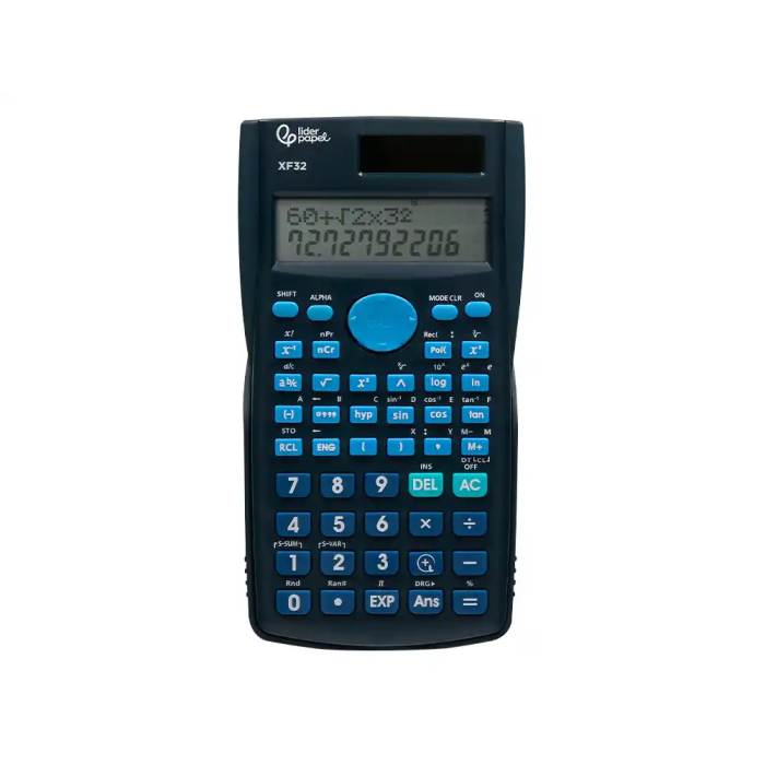 Liderpapel XF32 Calculadora Científica 12 Dígitos 240 Funciones Solar y Pila Tapa Azul 156x85x20mm 2