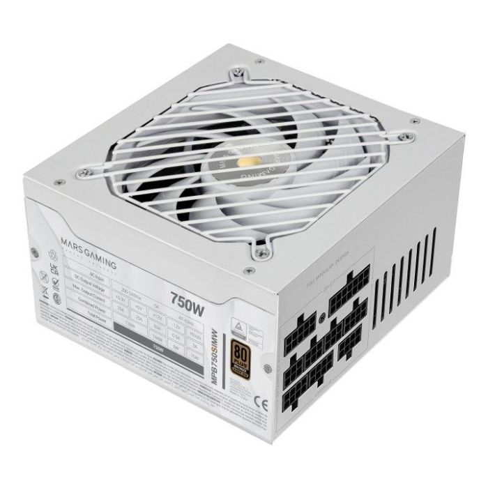Mars Gaming Fuente Alimentación MPB750SIM 750W 80 Plus Bronze Blanca Modular ATX Silenciosa 14cm 2