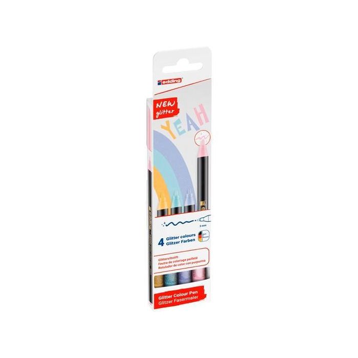 Edding Rotuladores 1200 grlitter Punta Fina C-Surtidos Pastel Estuche 4 Ud Edding Rotuladores 1200 grlitter Punta Fina C-Surtidos Pastel Estuche 4 Ud