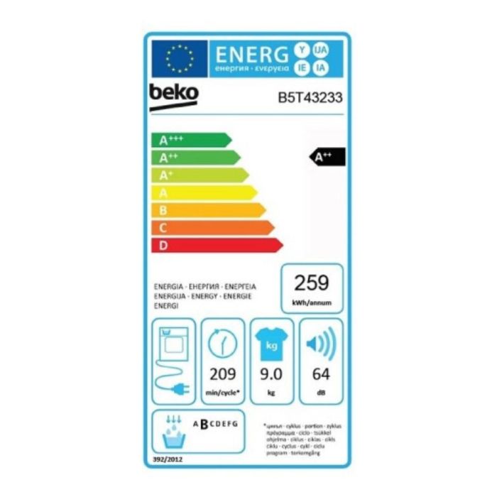 Secadora de condensación BEKO B5T42243 8 KG 8 kg Blanco 1