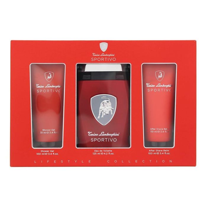 Tonino Lamborghini Sportivo Eau de Toilette Vaporizador 125 ml + Gel de Baño 100 ml + Bálsamo After Shave 100 ml para Hombre