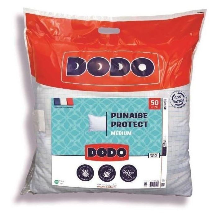 Dodo DOD3307419674134 Almohada Mediana 50x70 cm Protección Antiinsectos Antiácaros 550 gr Blanco Hecho en Francia 3 Dodo DOD3307419674134 Almohada Mediana 50x70 cm Protección Antiinsectos Antiácaros 550 gr Blanco Hecho en Francia 3