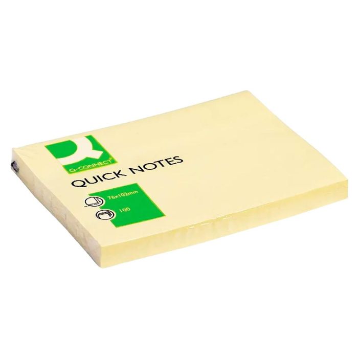 Bloc De Notas Adhesivas Quita Y Pon Q-Connect 76x102 mm Con 100 Hojas 12 unidades 1