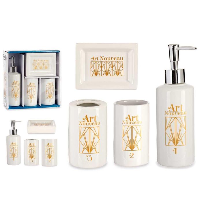 Set Baño 4 Pzs Ceramica Art Berilo 22X8CM (12 Unidades) Set Baño 4 Pzs Ceramica Art Berilo 22X8CM (12 Unidades)