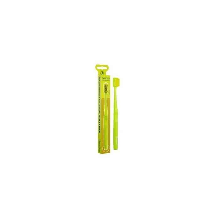 NORDICS ORAL CARE Cepillo Dental Soft 6.580 Verde para Adultos con 6580 Filamentos Suaves que Cuidan Dientes y Encías