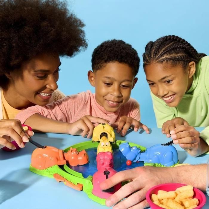 Hipopótamos glotones, juego de mesa infantil, juego de mesa, a partir de 4 años, para 2 a 4 jugadores, Hasbro Gaming 5 Hipopótamos glotones, juego de mesa infantil, juego de mesa, a partir de 4 años, para 2 a 4 jugadores, Hasbro Gaming 5