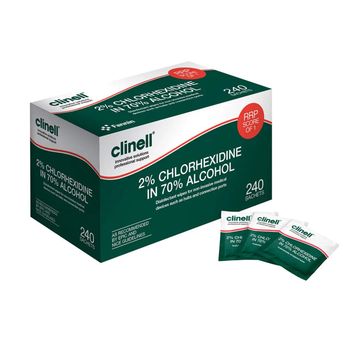 Clinell Instrumental Chx 2% Toallitas Antibacteriemia 240 Unidades