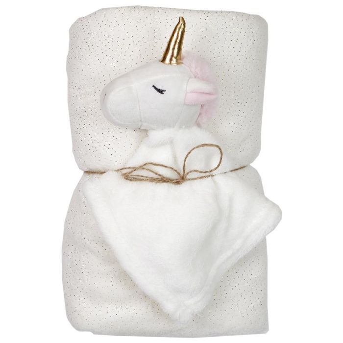 Tom et Zoe Manta Y Peluche Doudou Unicornio para Bebé 100x75 cm 2