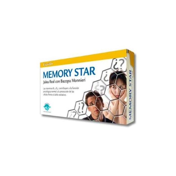 ESPADIET Jalea Memory Star 20 Viales - Mejora Memoria y Concentración con Bacopa, Ginkgo y Vitaminas B