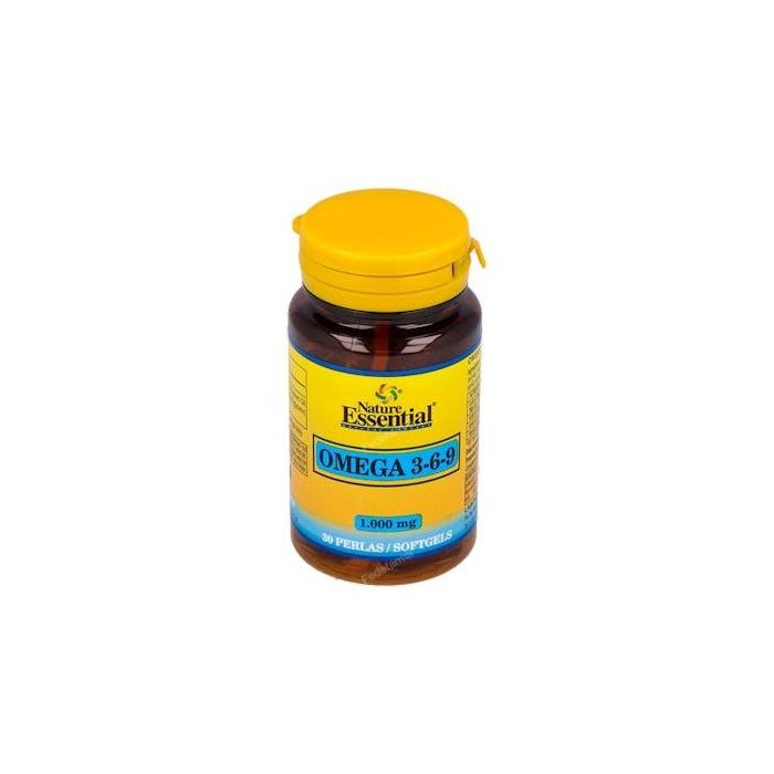 NATURE ESSENTIAL Omega 3-6-9 1000 mg 30 Perlas. Aceite de Pescado, Onagra y Lino con Vitamina E