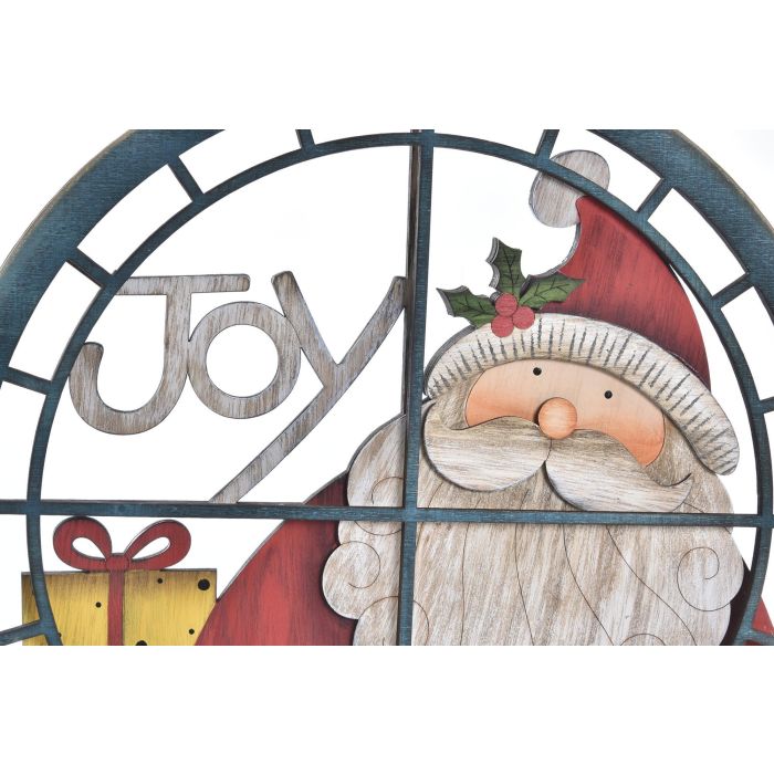 DKD Home Decor Decoración Colgante de Navidad Tradicional, de Madera Rojo y Verde, 33.5x33.5x1.2 cm, Paquete de 12 Unidades Surtidas 1
