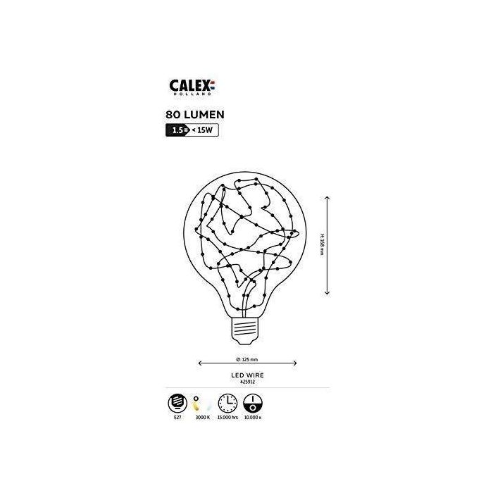 Bombilla LED E27 - CALEX - STARS FLOBE G125 - 1,5 W - 50 lm - 3000 K - Regulable - Oro 2