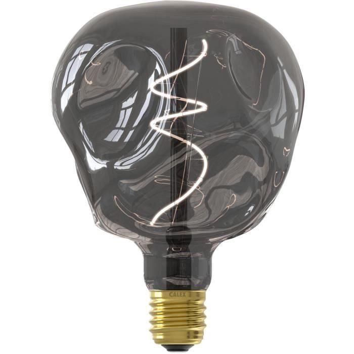 Bombilla LED E27 - CALEX - G125 NEO ORGANIC - Filamento flexible - 4 W - 80 lm - 1800 K - Regulable - Titanio