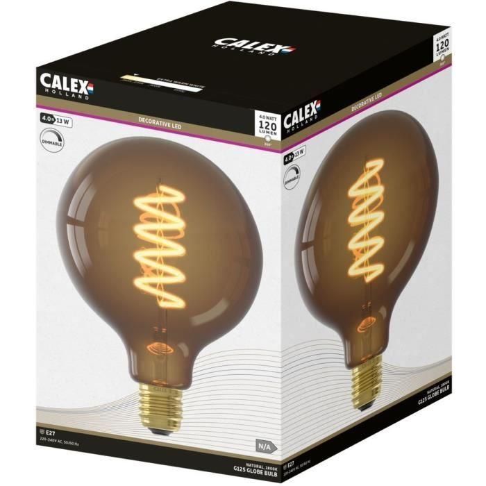 Bombilla LED E27 - CALEX - G125 GLOBE - Filamento recto - 4 W - 120 lm - 1800 K - Regulable - Natural 3