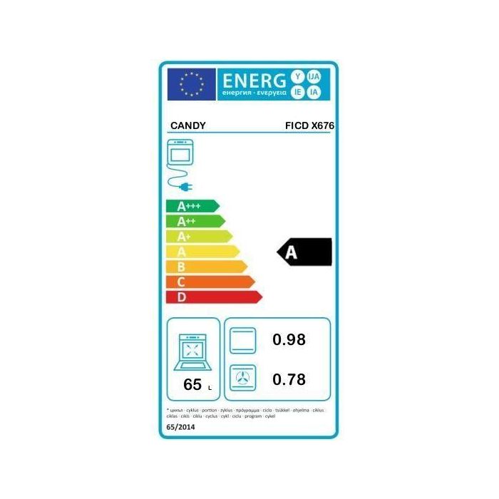 Horno de pirólisis - calor giratorio CANDY FICD X676 - Acero inoxidable y negro - Clase A 4 Horno de pirólisis - calor giratorio CANDY FICD X676 - Acero inoxidable y negro - Clase A 4