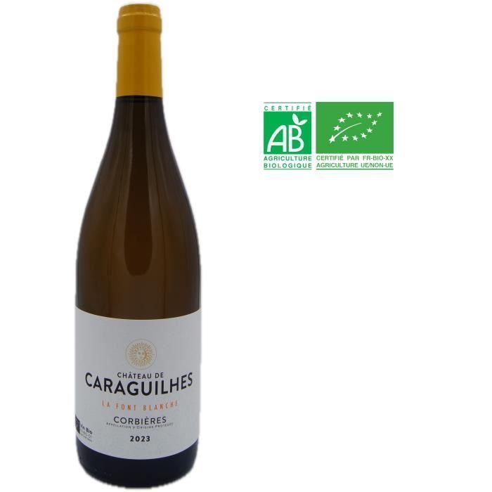 Château des Caraguilhes Cuvée La Font Blanche 2023 Corbieres - Vino blanco de Languedoc-Rosellón - Ecológico