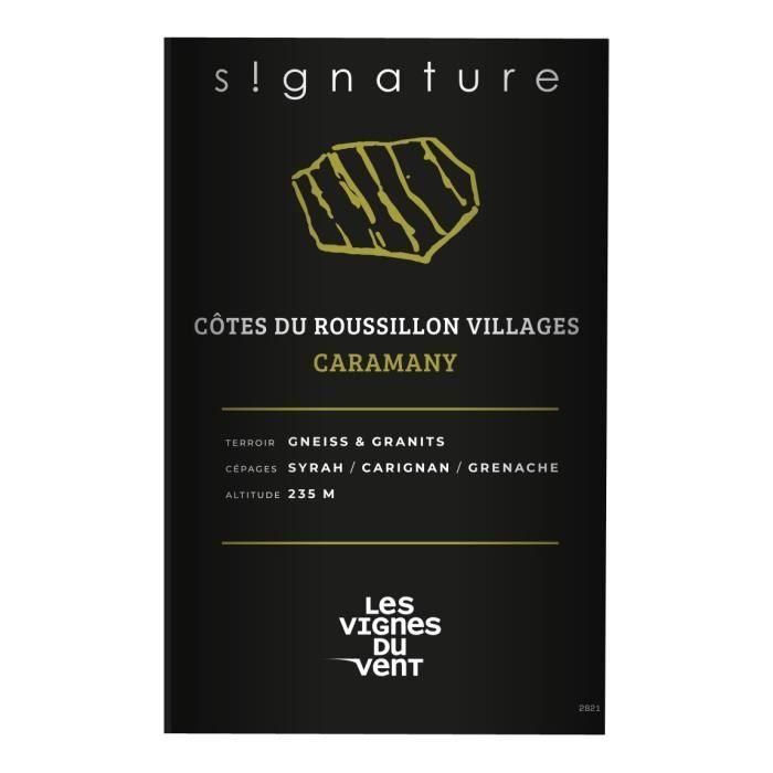 Signature Caramany Vignes du Vent 2022 Côtes du Roussillon Villages - Vino tinto Languedoc 1