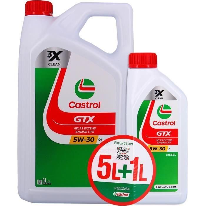 Aceite de motor - CASTROL GTX - 5W-30 C4 - 5L+1L - 057036