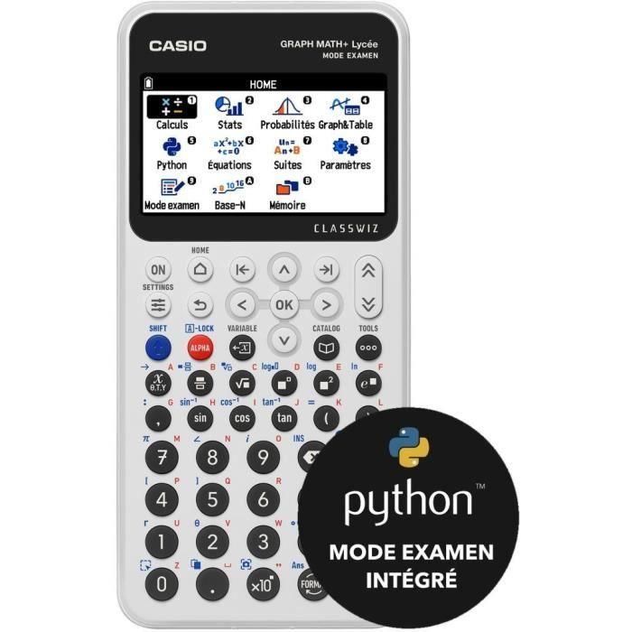 Calculadora gráfica Casio - Escuela secundaria - Math+ - Blanca 1