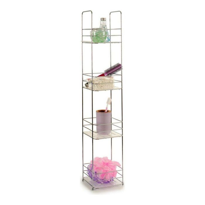 Estantería de Baño Berilo W4870 Transparente Plateado Metal Plástico 1