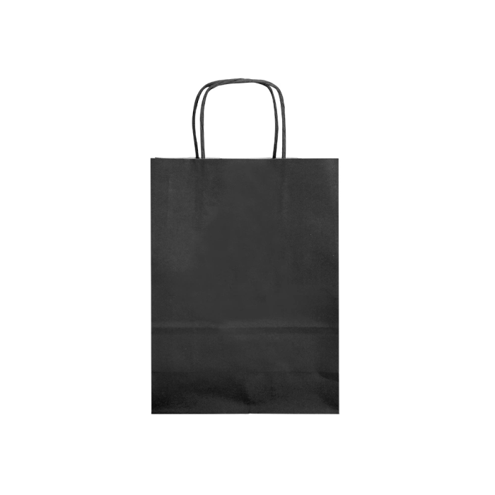 Q-connect Bolsa Papel Negro XS con Asa Retorcida 180x240x80 mm 1