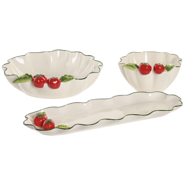 Bol Mediterraneo DKD Home Decor Blanco Rojo 15 x 8 x 16 cm 3
