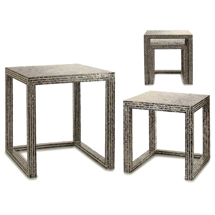 Juego 2 Mesas Nácar Gris Degradado Giftdecor 60x42.5x61 cm y 49x38.5x48.5 cm Juego 2 Mesas Nácar Gris Degradado Giftdecor 60x42.5x61 cm y 49x38.5x48.5 cm
